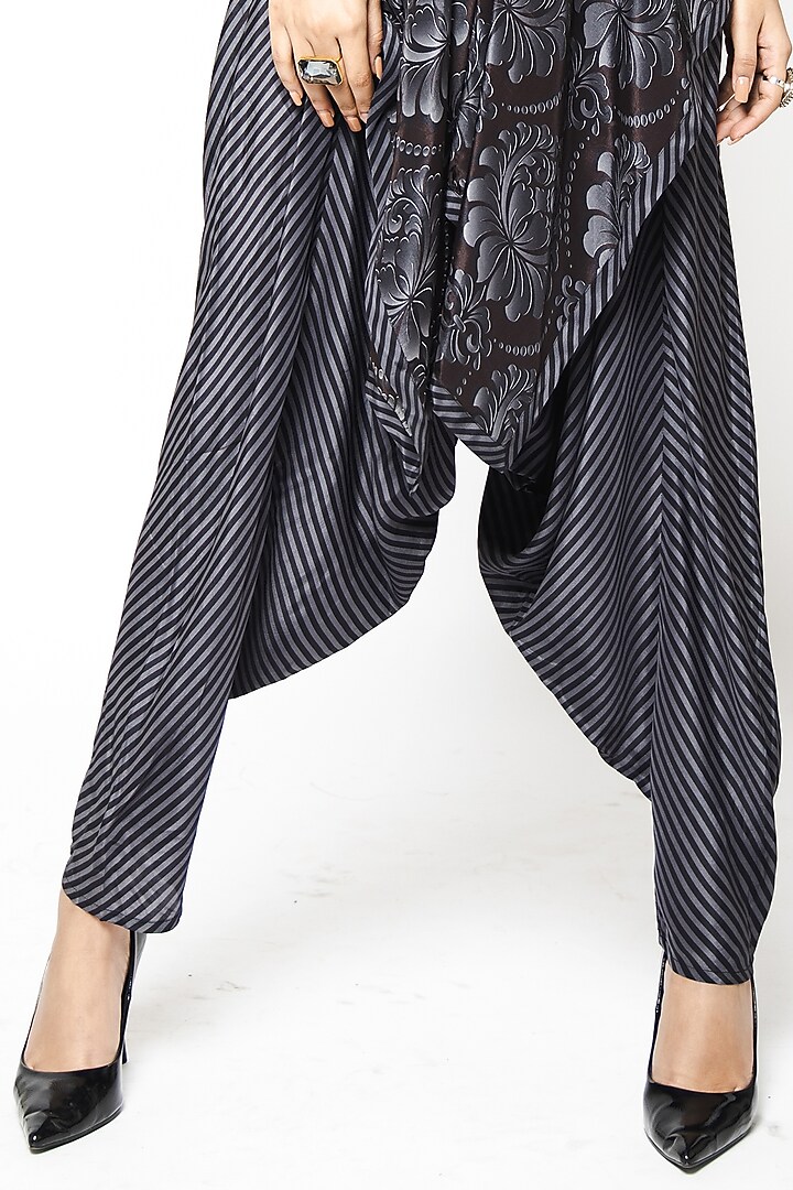 Black Crepe Silk Jumpsuit With Cape by ANMOL KAKAD at Pernia's Pop Up Shop