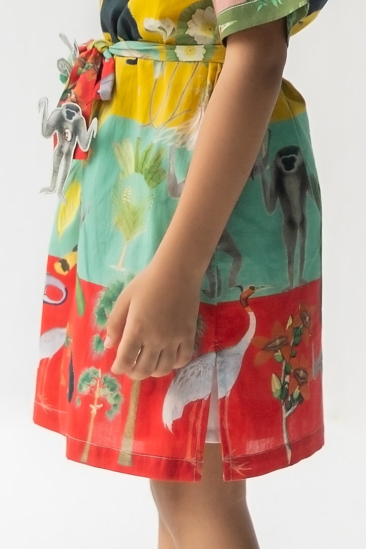 Multi-Colored Cotton Voile Digital Printed Robe For Boys by Ankid at Pernia's Pop Up Shop