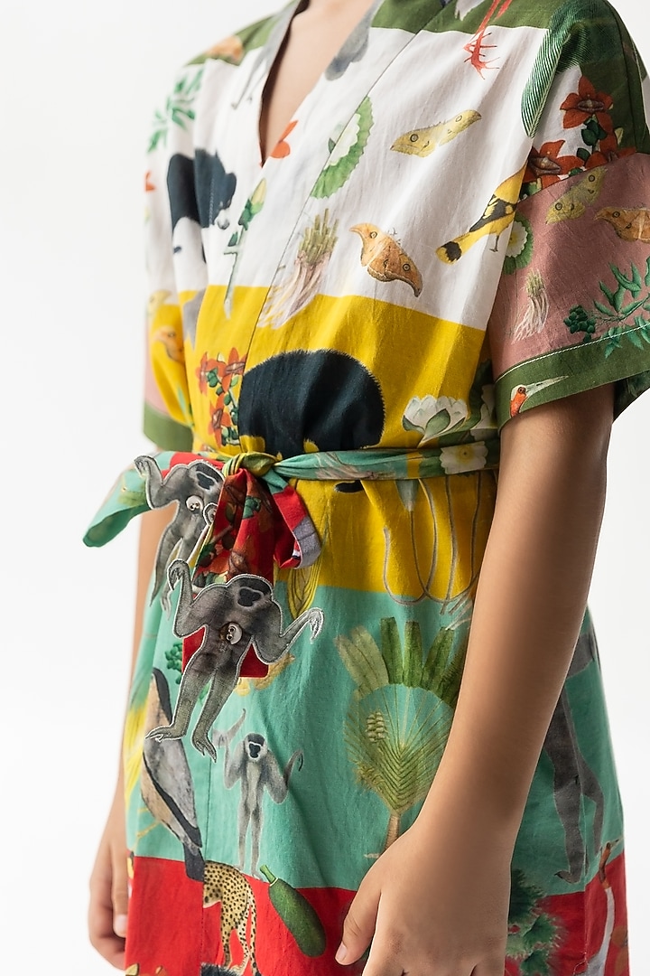 Multi-Colored Cotton Voile Digital Printed Robe For Boys by Ankid at Pernia's Pop Up Shop