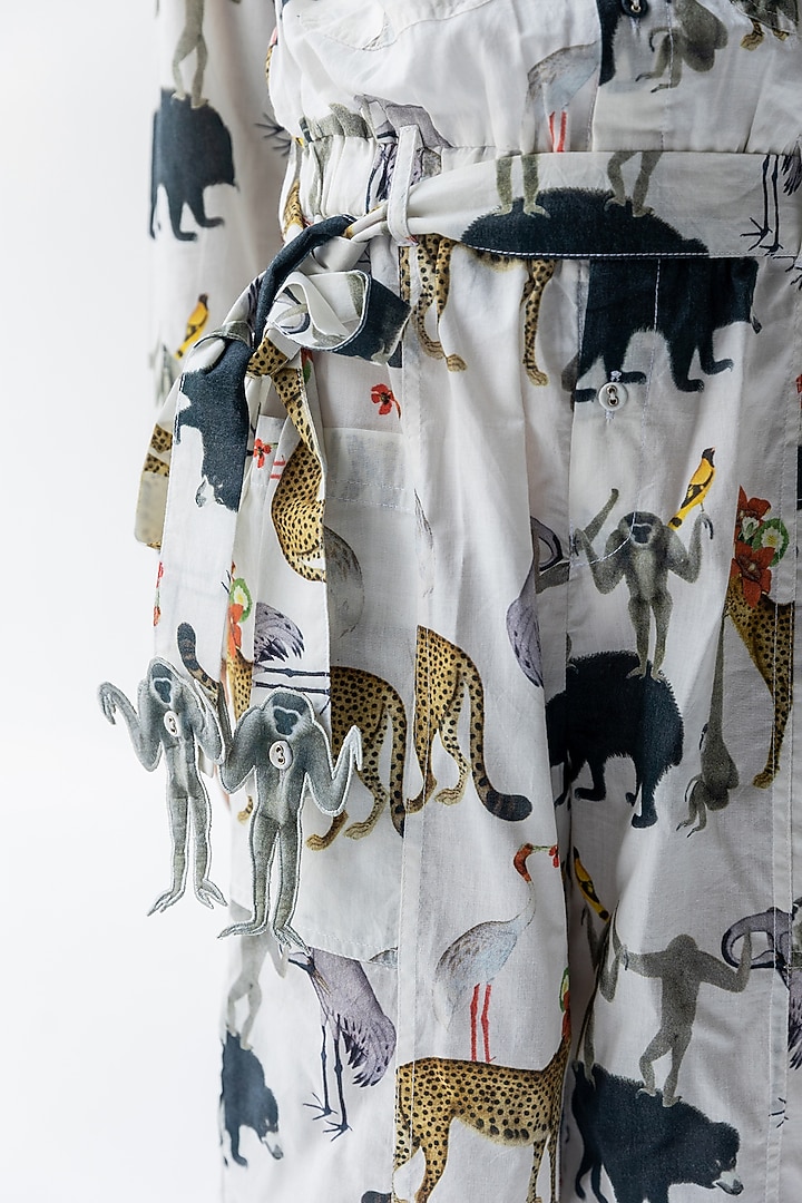 Ivory Cotton Voile Jumpsuit For Boys by Ankid at Pernia's Pop Up Shop