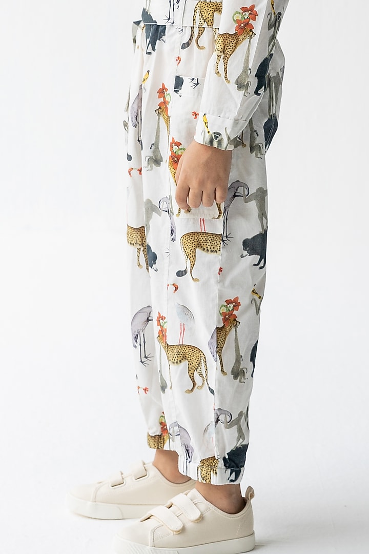Ivory Cotton Voile Jumpsuit For Boys by Ankid at Pernia's Pop Up Shop