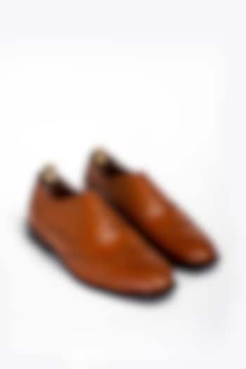 Mid Tan Leather Formal Shoes by Aniket Gupta