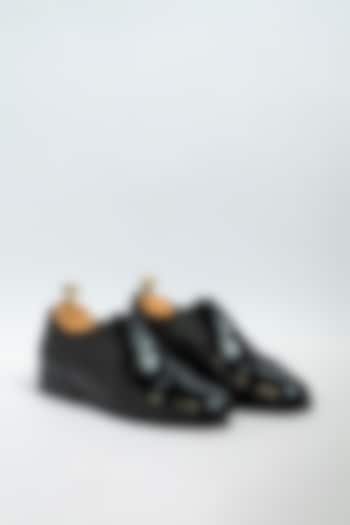 Black Genuine Leather Formal Shoes by Aniket Gupta