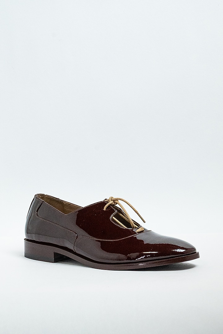 Cherry Genuine Leather Formal Shoes by Aniket Gupta at Pernia's Pop Up Shop