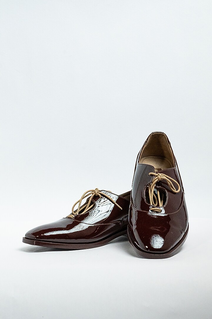 Cherry Genuine Leather Formal Shoes by Aniket Gupta at Pernia's Pop Up Shop