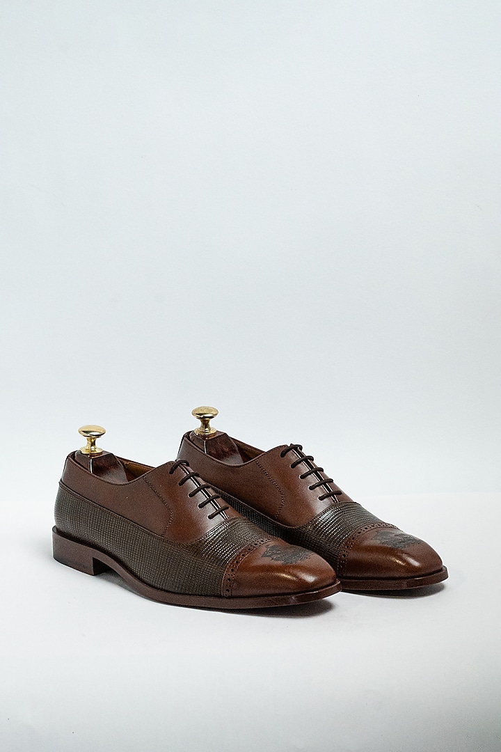 Brown Genuine Leather Formal Shoes by Aniket Gupta