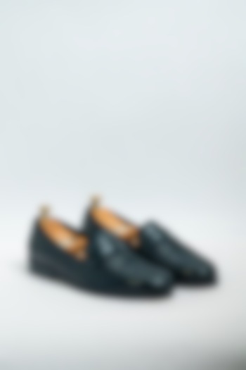 Navy Blue Genuine Leather Formal Shoes by Aniket Gupta