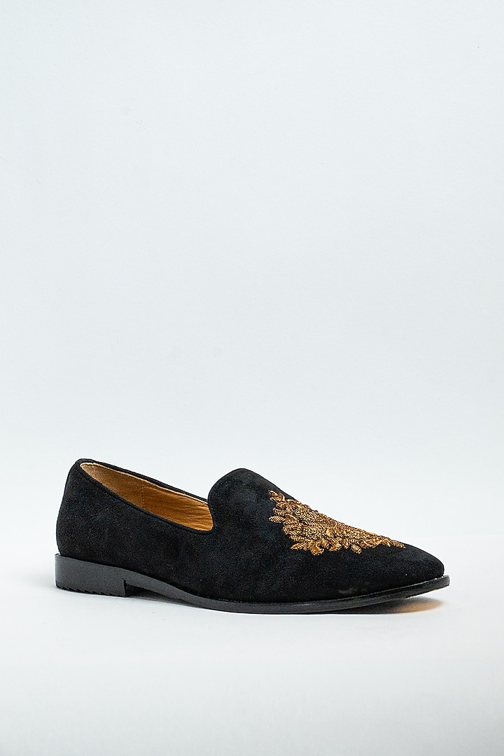 Black Genuine Leather Formal Shoes by Aniket Gupta at Pernia's Pop Up Shop