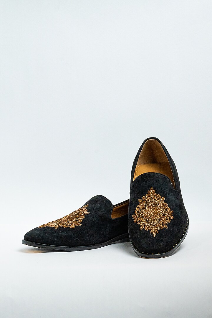 Black Genuine Leather Formal Shoes by Aniket Gupta at Pernia's Pop Up Shop