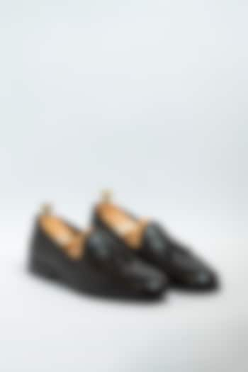 Black Genuine Leather Formal Shoes by Aniket Gupta