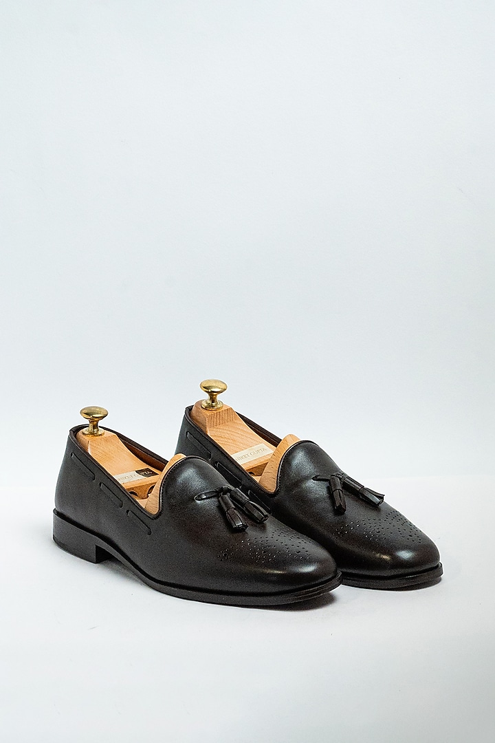 Black Genuine Leather Formal Shoes by Aniket Gupta