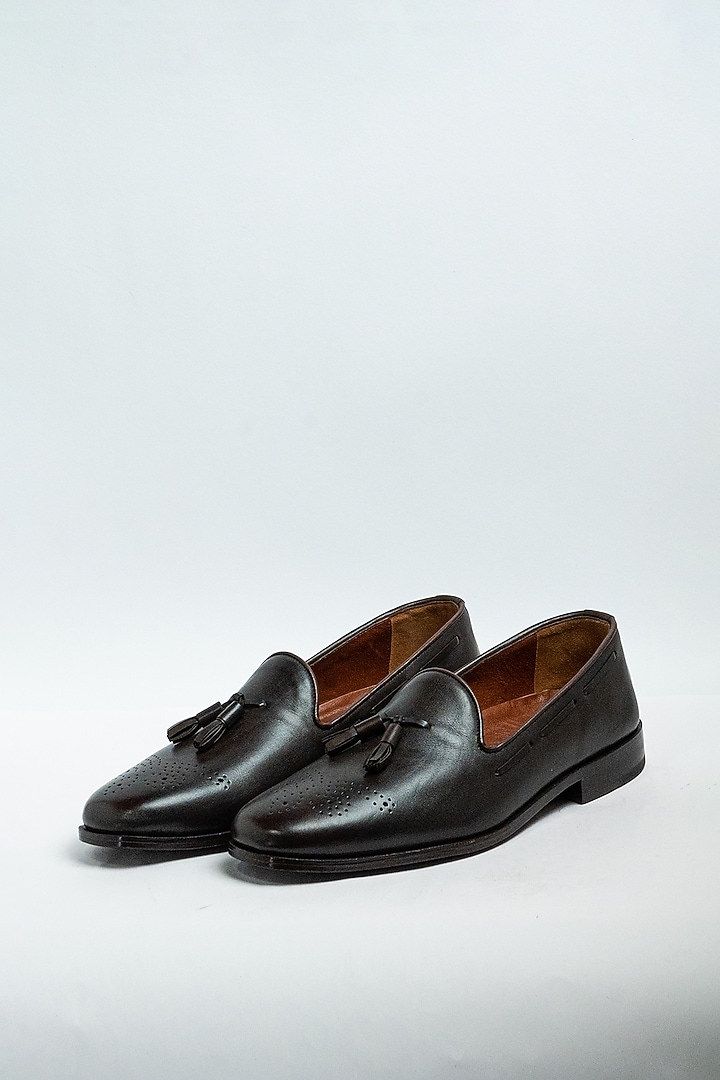 Black Genuine Leather Formal Shoes by Aniket Gupta at Pernia's Pop Up Shop