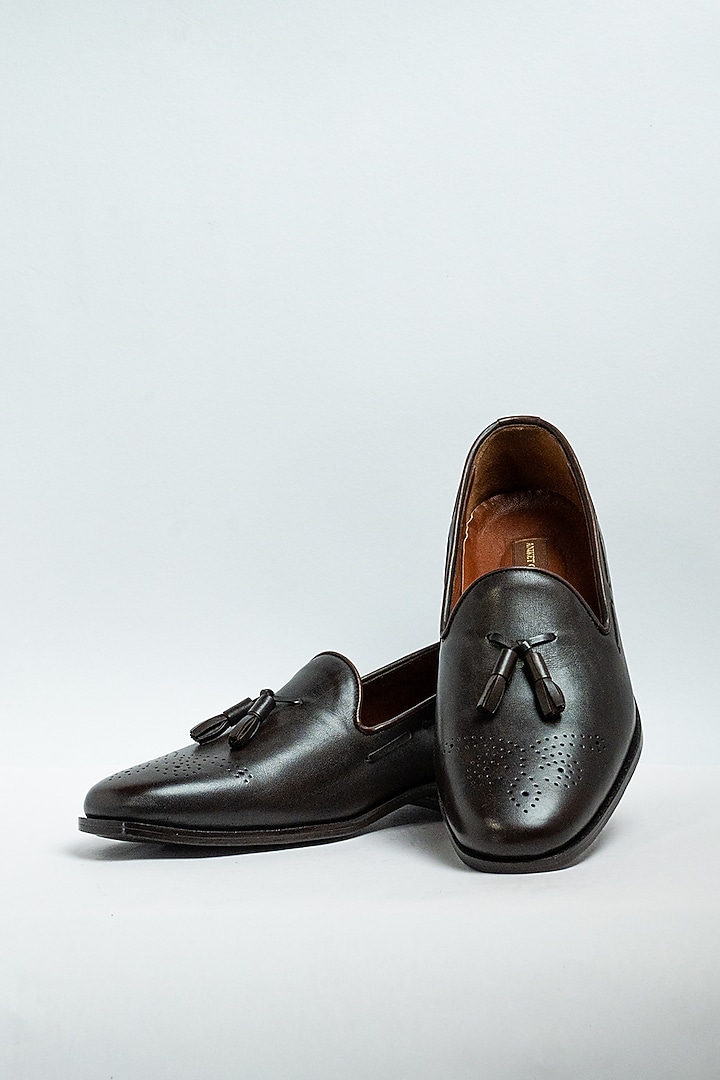 Black Genuine Leather Formal Shoes by Aniket Gupta at Pernia's Pop Up Shop