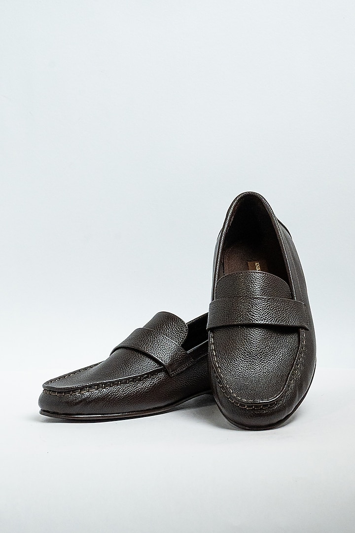 Brown Genuine Leather Formal Shoes by Aniket Gupta at Pernia's Pop Up Shop