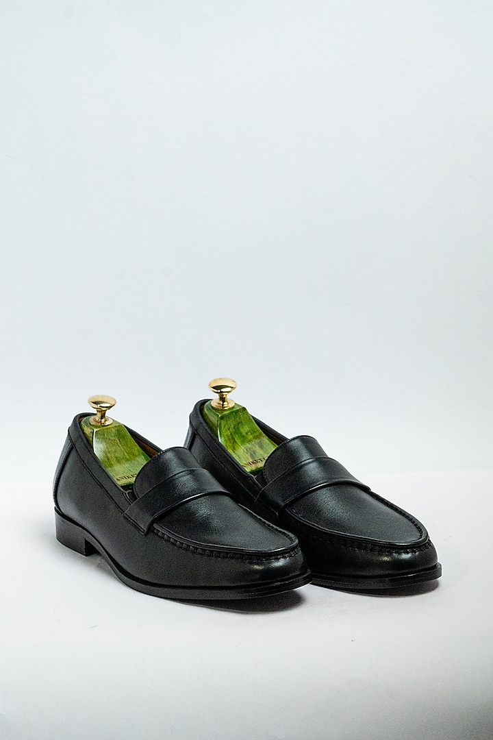 Black Genuine Leather Formal Shoes by Aniket Gupta