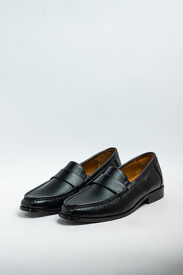 Black Genuine Leather Formal Shoes by Aniket Gupta at Pernia's Pop Up Shop