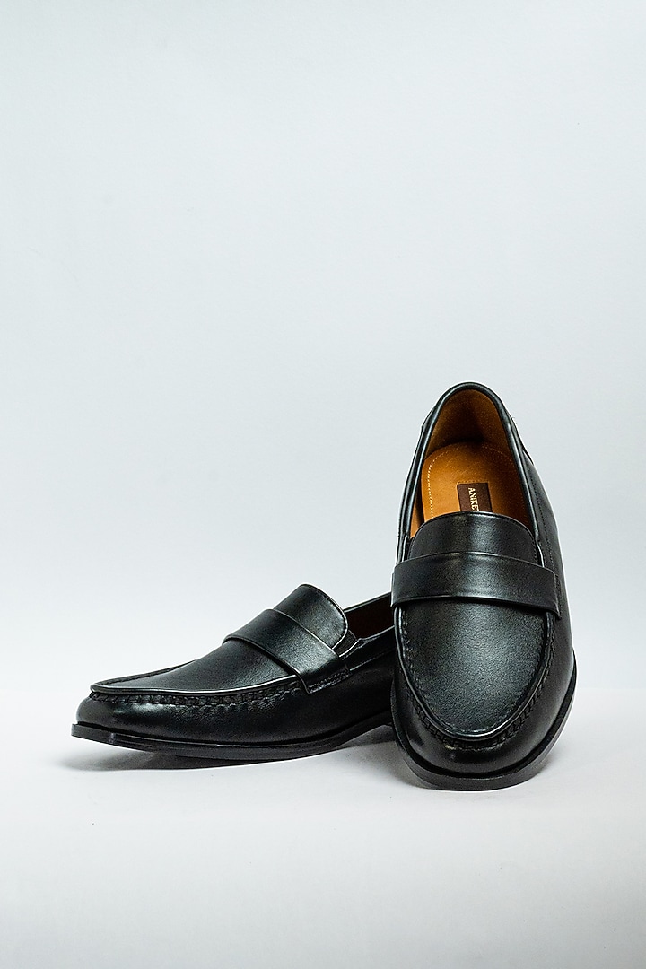 Black Genuine Leather Formal Shoes by Aniket Gupta at Pernia's Pop Up Shop