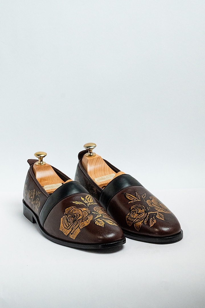 Brown Genuine Leather Formal Shoes by Aniket Gupta at Pernia's Pop Up Shop