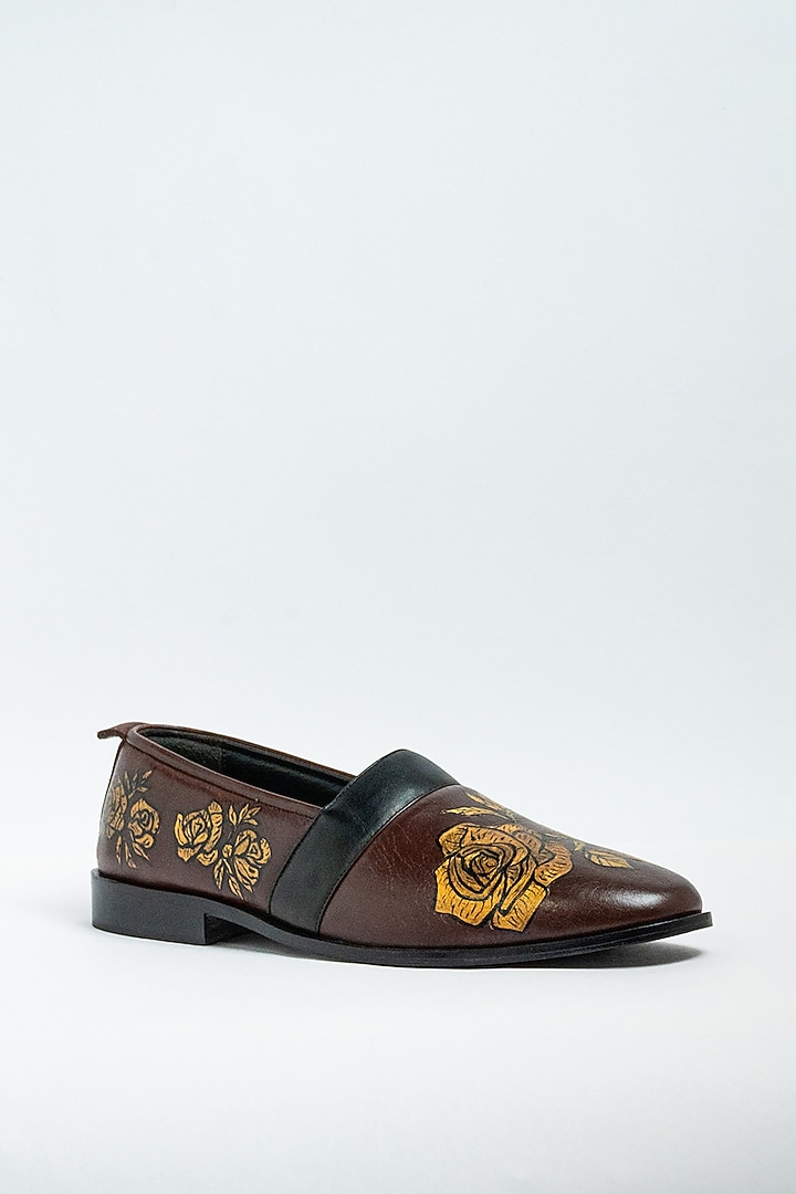 Brown Genuine Leather Formal Shoes by Aniket Gupta at Pernia's Pop Up Shop