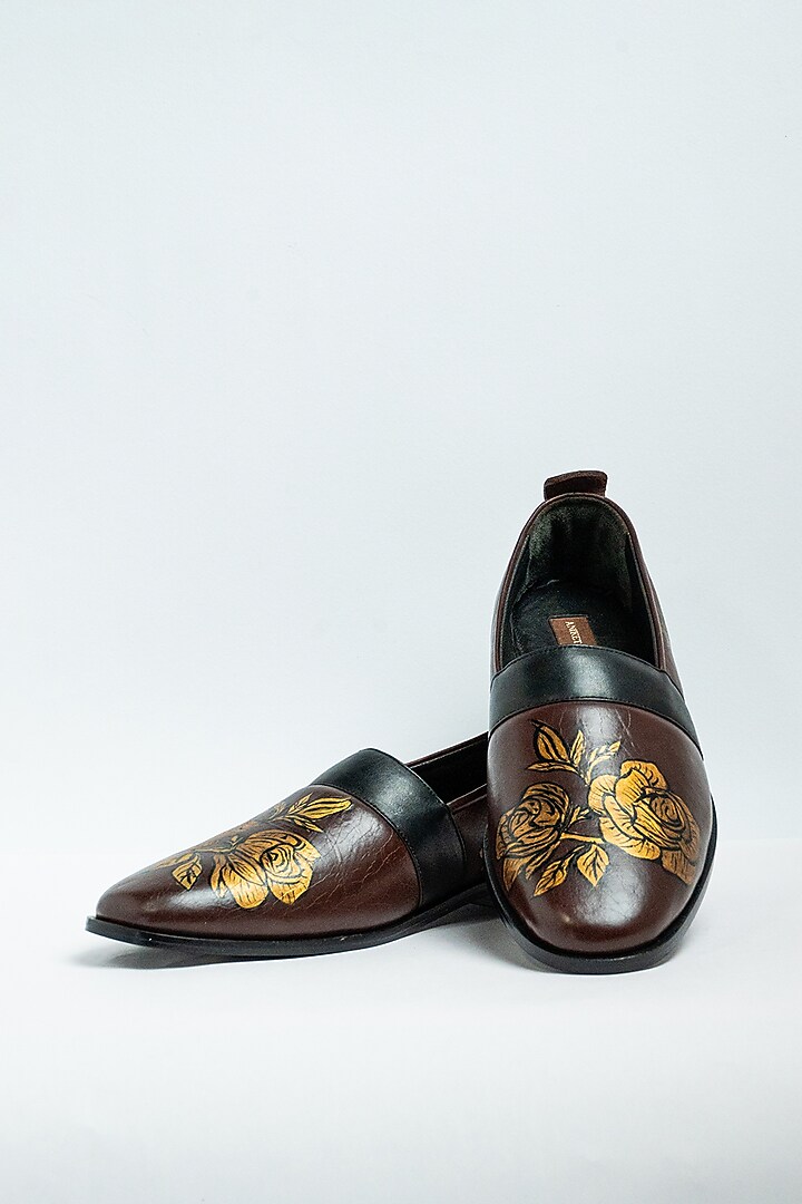 Brown Genuine Leather Formal Shoes by Aniket Gupta at Pernia's Pop Up Shop