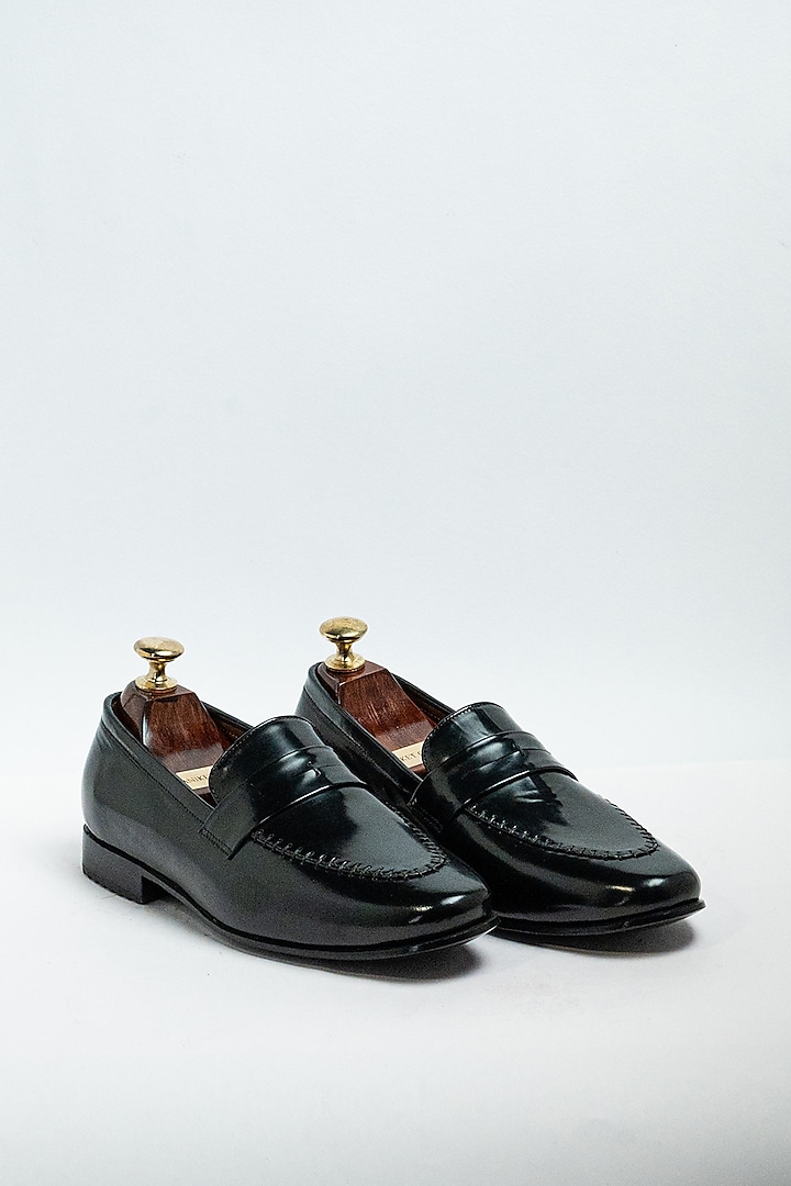 Black Genuine Leather Formal Shoes by Aniket Gupta