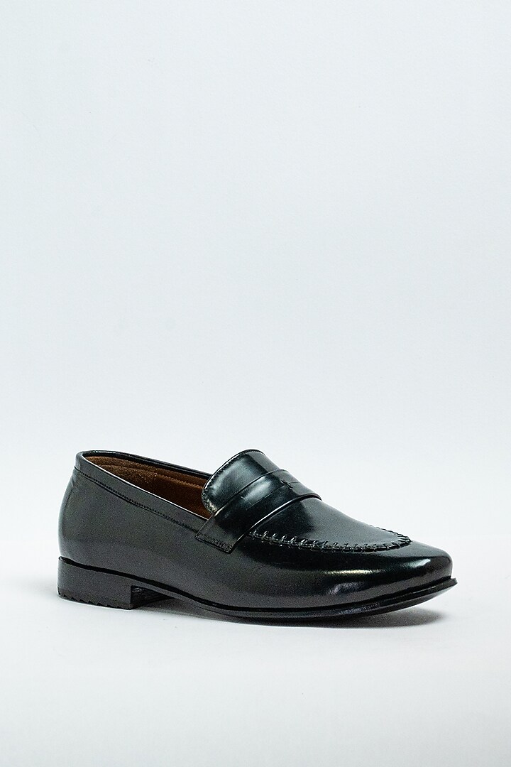Black Genuine Leather Formal Shoes by Aniket Gupta at Pernia's Pop Up Shop