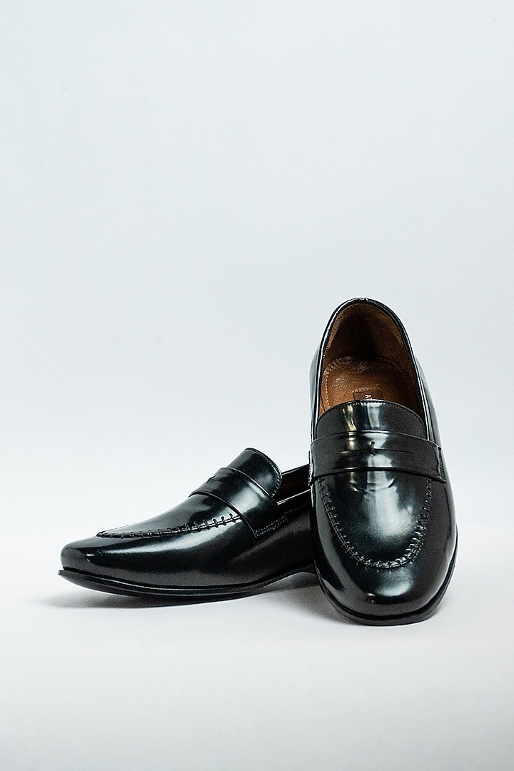Black Genuine Leather Formal Shoes by Aniket Gupta at Pernia's Pop Up Shop