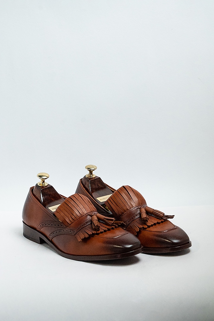 Brown Genuine Leather Formal Shoes by Aniket Gupta