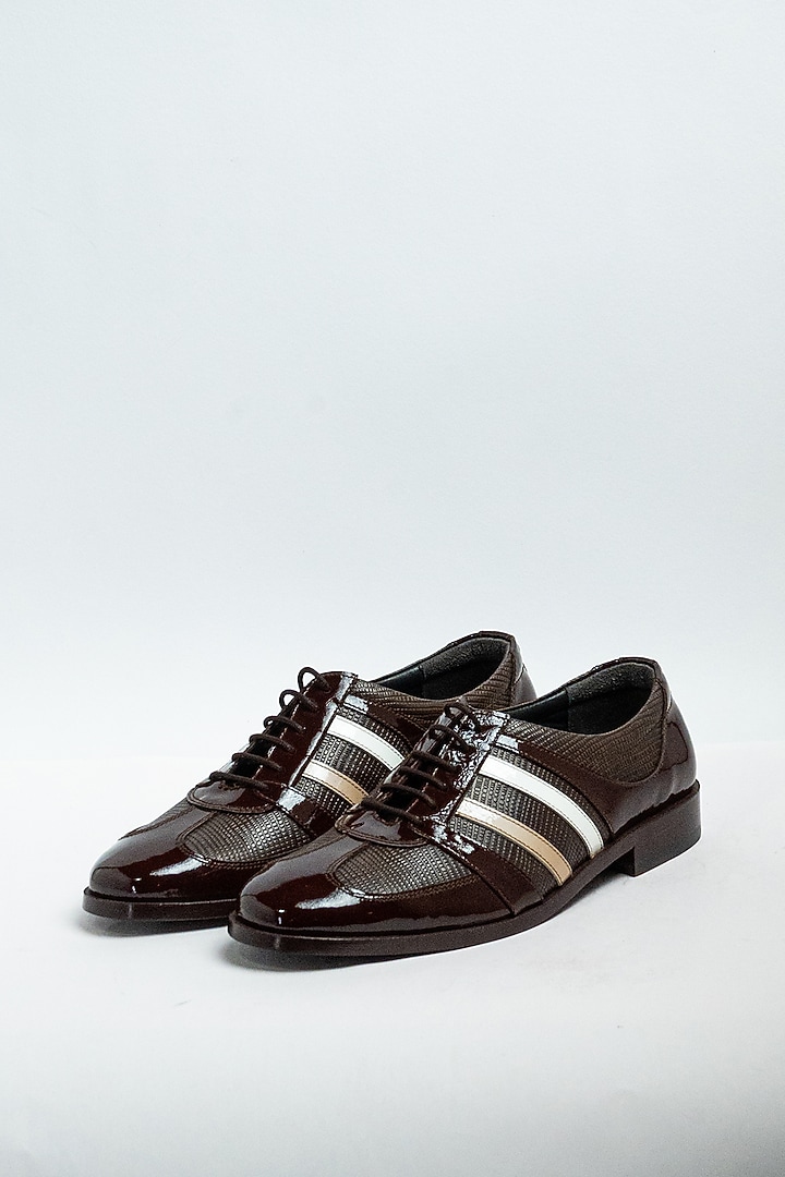 Brown Genuine Leather Formal Shoes by Aniket Gupta at Pernia's Pop Up Shop