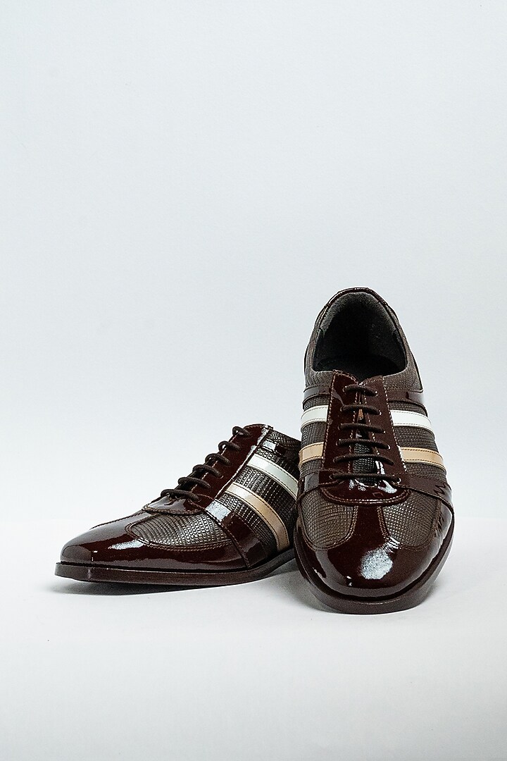 Brown Genuine Leather Formal Shoes by Aniket Gupta at Pernia's Pop Up Shop