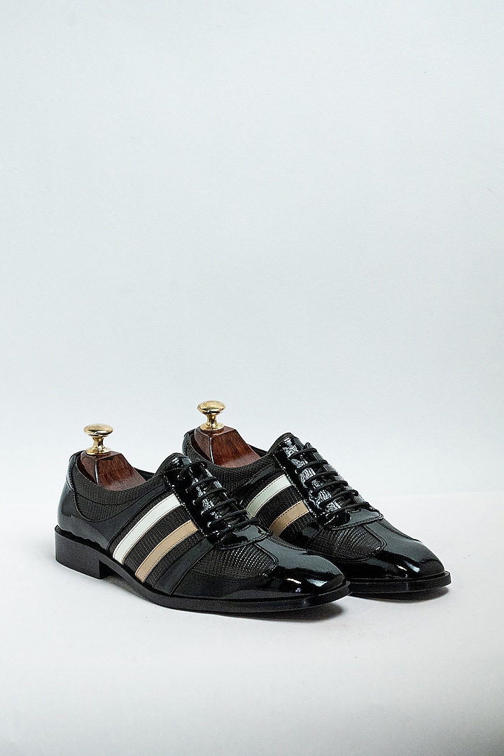 Black Genuine Leather Formal Shoes by Aniket Gupta