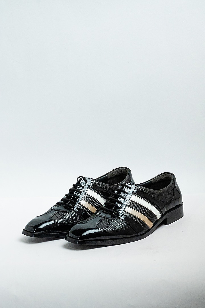 Black Genuine Leather Formal Shoes by Aniket Gupta at Pernia's Pop Up Shop