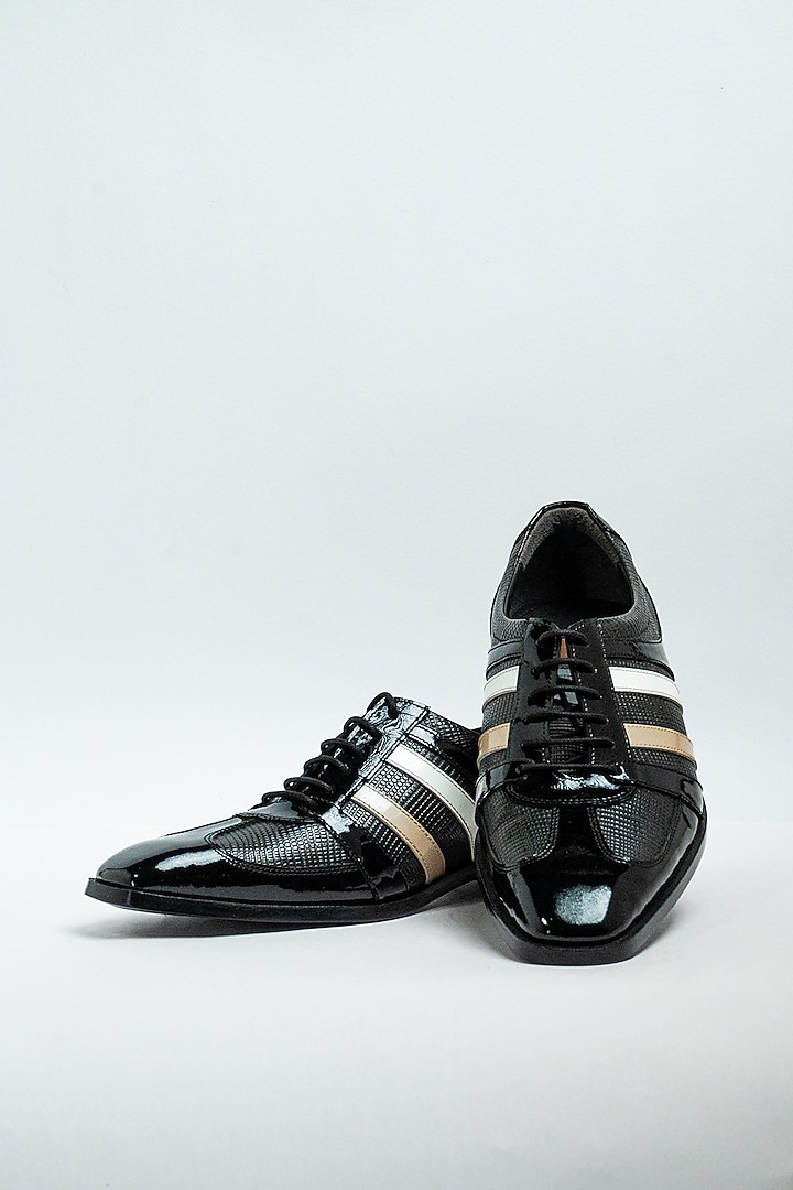 Black Genuine Leather Formal Shoes by Aniket Gupta at Pernia's Pop Up Shop