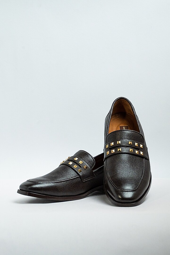 Brown Genuine Leather Formal Shoes by Aniket Gupta at Pernia's Pop Up Shop