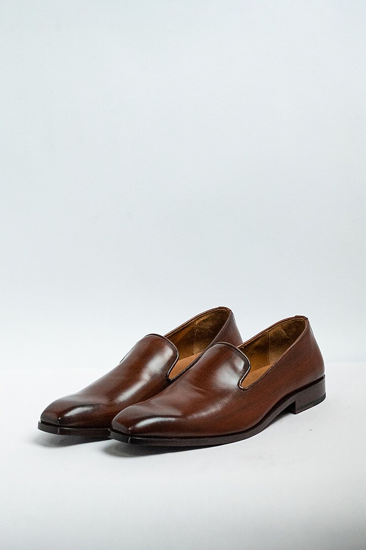 Brown Genuine Leather Formal Shoes by Aniket Gupta at Pernia's Pop Up Shop