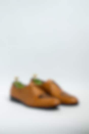 Light Tan Genuine Leather Formal Shoes by Aniket Gupta