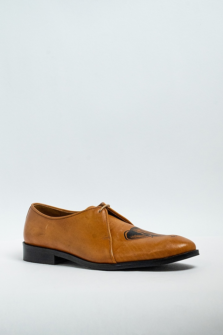 Light Tan Genuine Leather Formal Shoes by Aniket Gupta at Pernia's Pop Up Shop