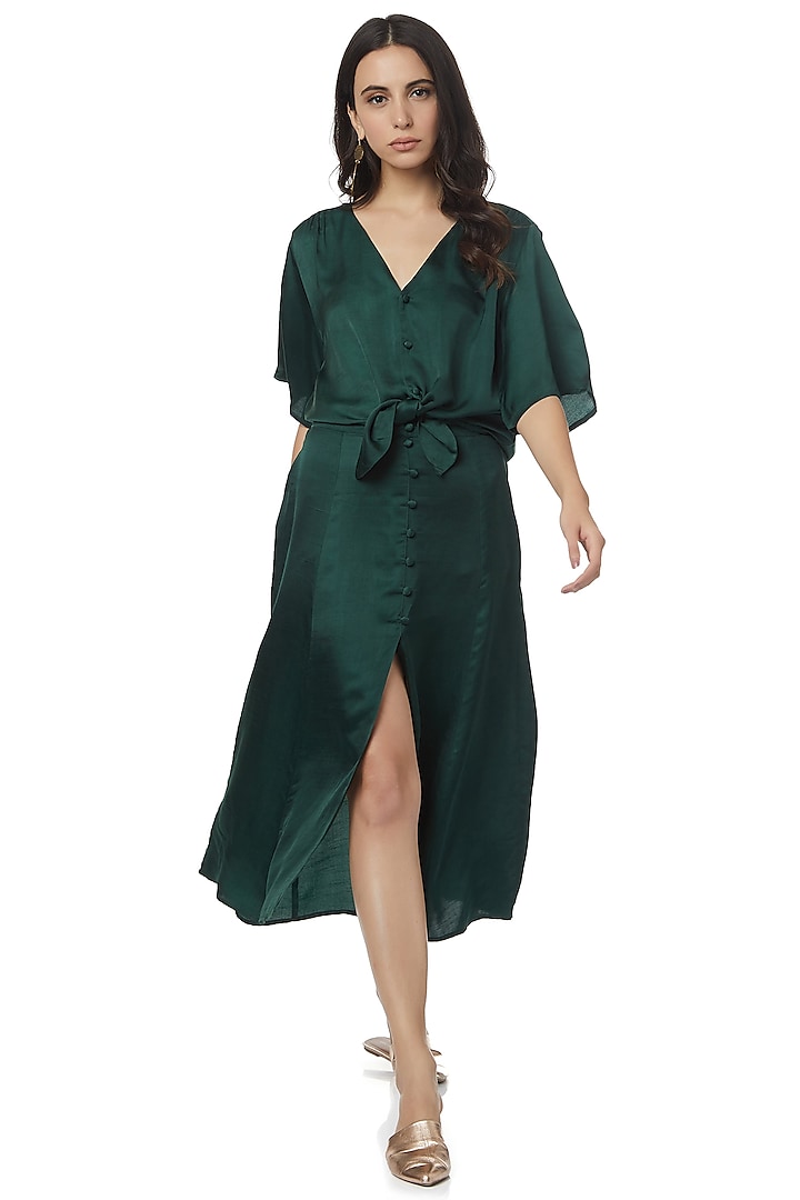 Emerald Green Skirt Set by Ankita