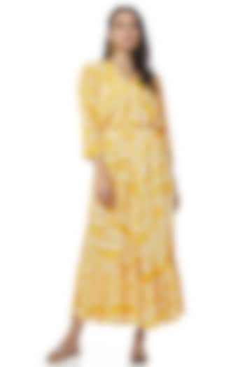 Yellow Dress With Pleats by Ankita