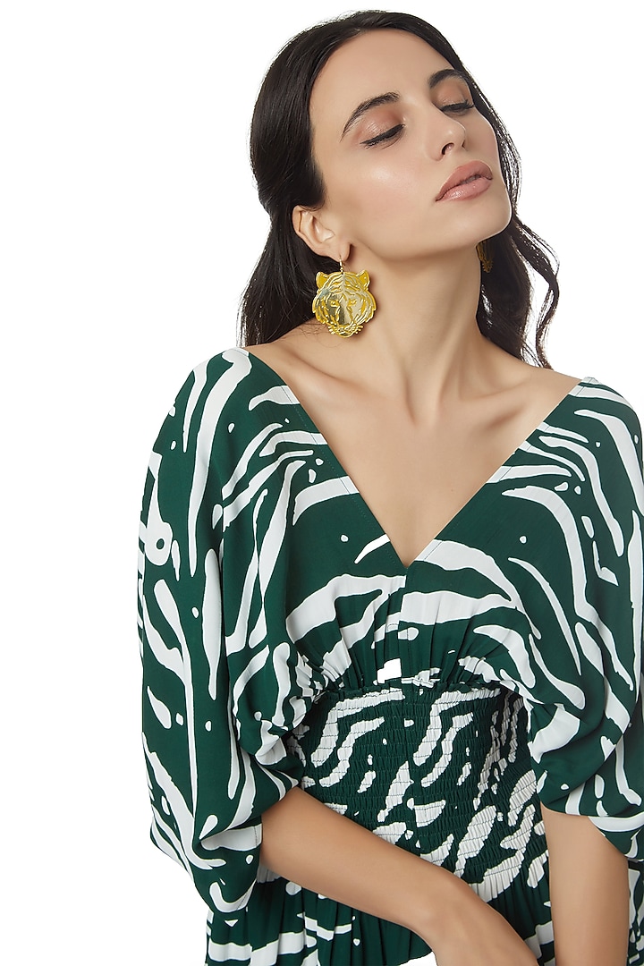 Emerald Green Dress With Smocking by Ankita at Pernia's Pop Up Shop