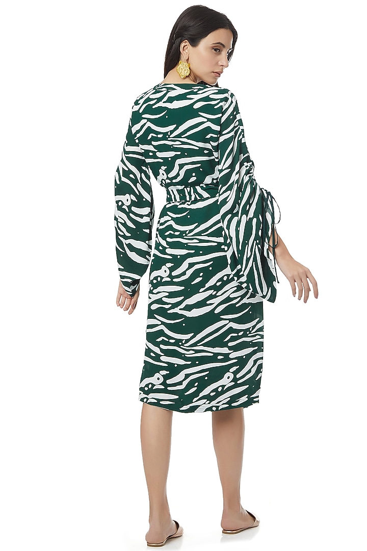 Emerald Green Dress With Scrunched Sleeves by Ankita at Pernia's Pop Up Shop