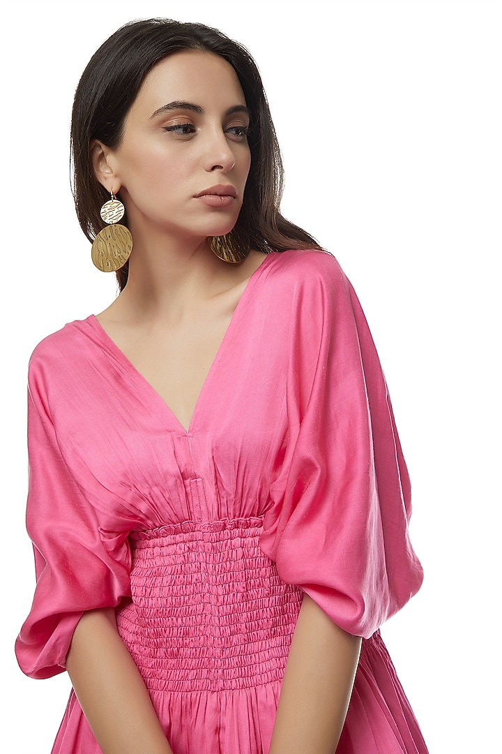 Fuchsia Dress With Smocking by Ankita at Pernia's Pop Up Shop