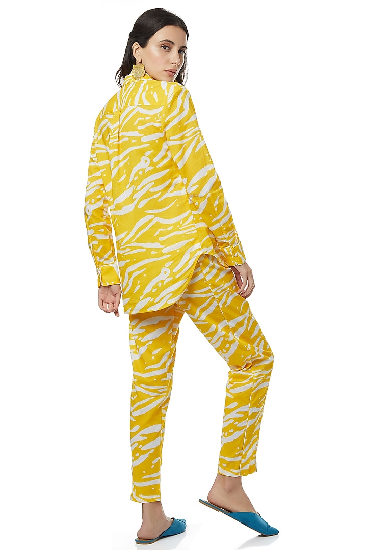 Yellow Printed Pants Set by Ankita at Pernia's Pop Up Shop