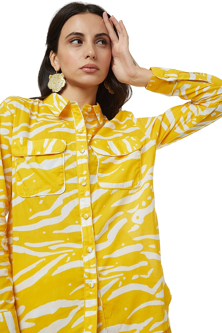 Yellow Printed Pants Set by Ankita at Pernia's Pop Up Shop