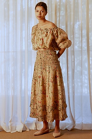 Multi Colored Top With Skirt by Ankita