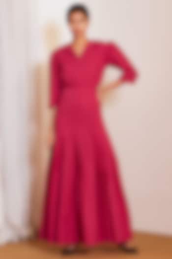 Pink Pleated Maxi Summer Dress by Ankita at Pernia's Pop Up Shop