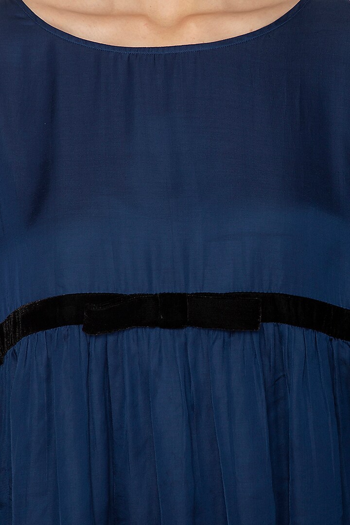 Blue Oversized Dolman Sleeved Top by Ankita at Pernia's Pop Up Shop