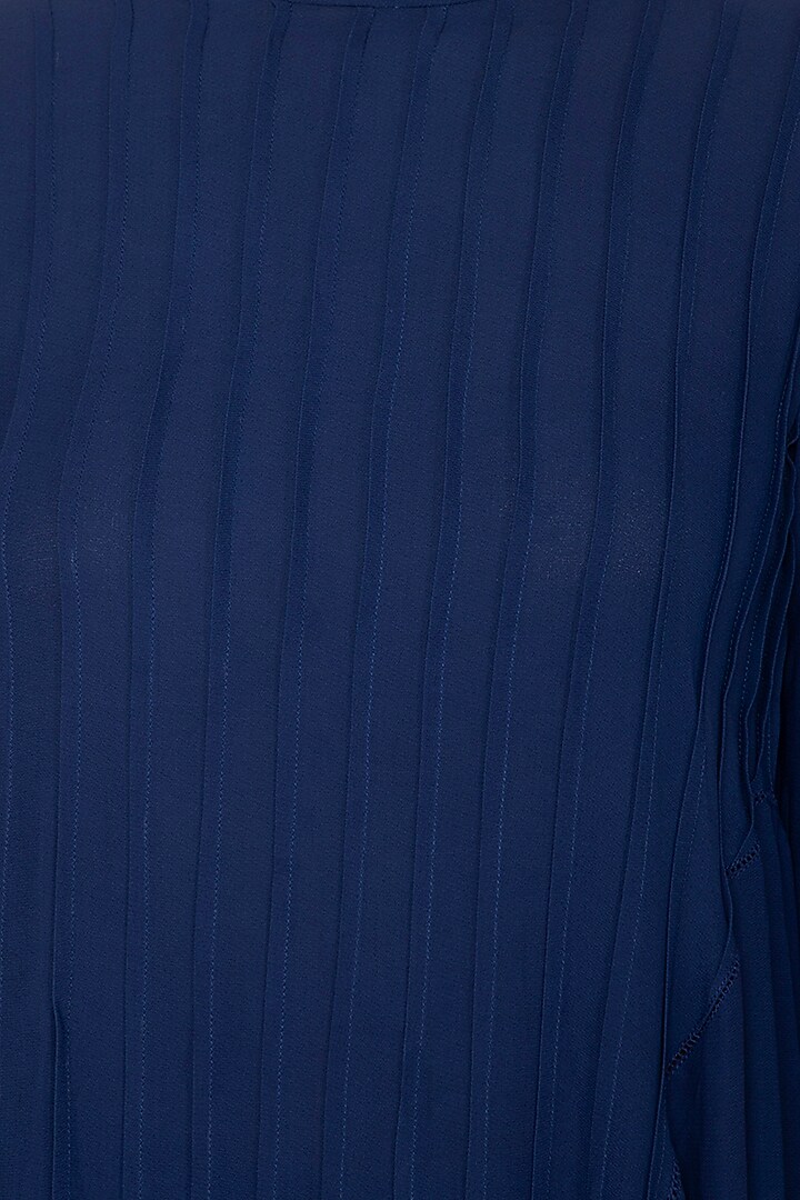 Blue Detailed Top With Flared Panels by Ankita at Pernia's Pop Up Shop