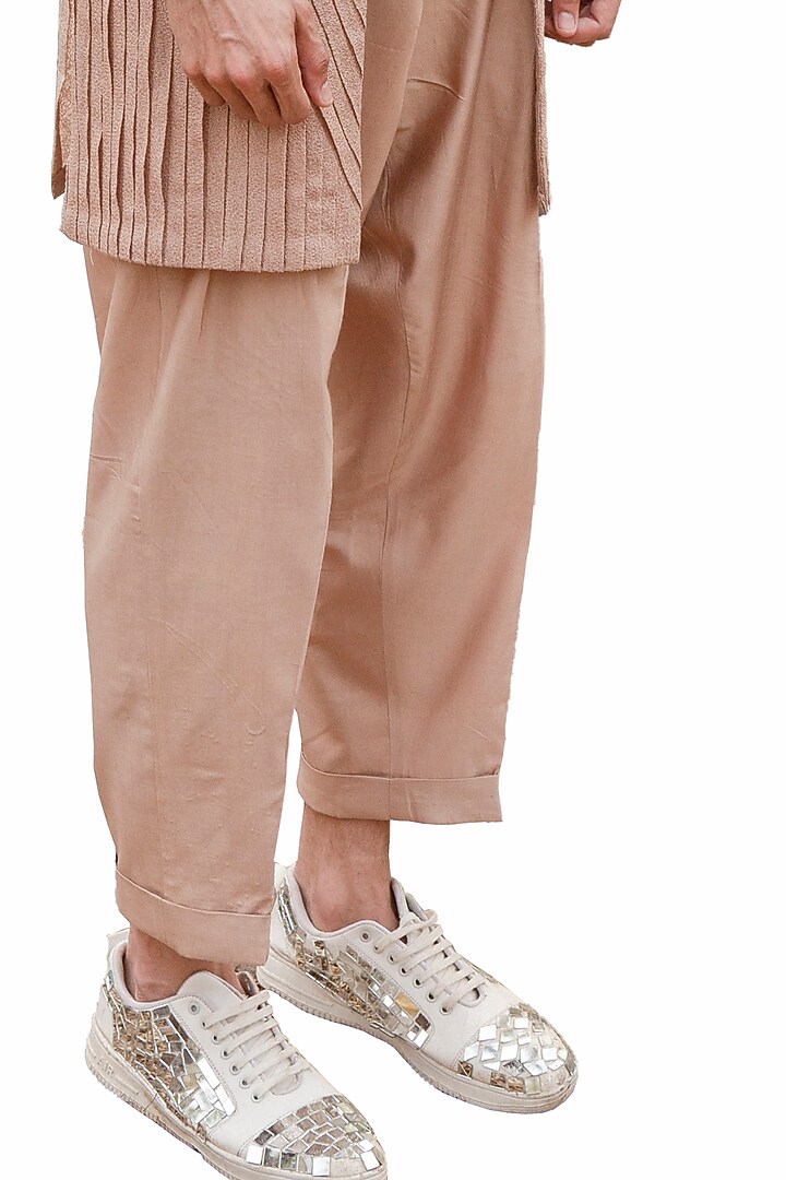 Rose Rust Cotton Silk Pant Set by Ankur J Men at Pernia's Pop Up Shop