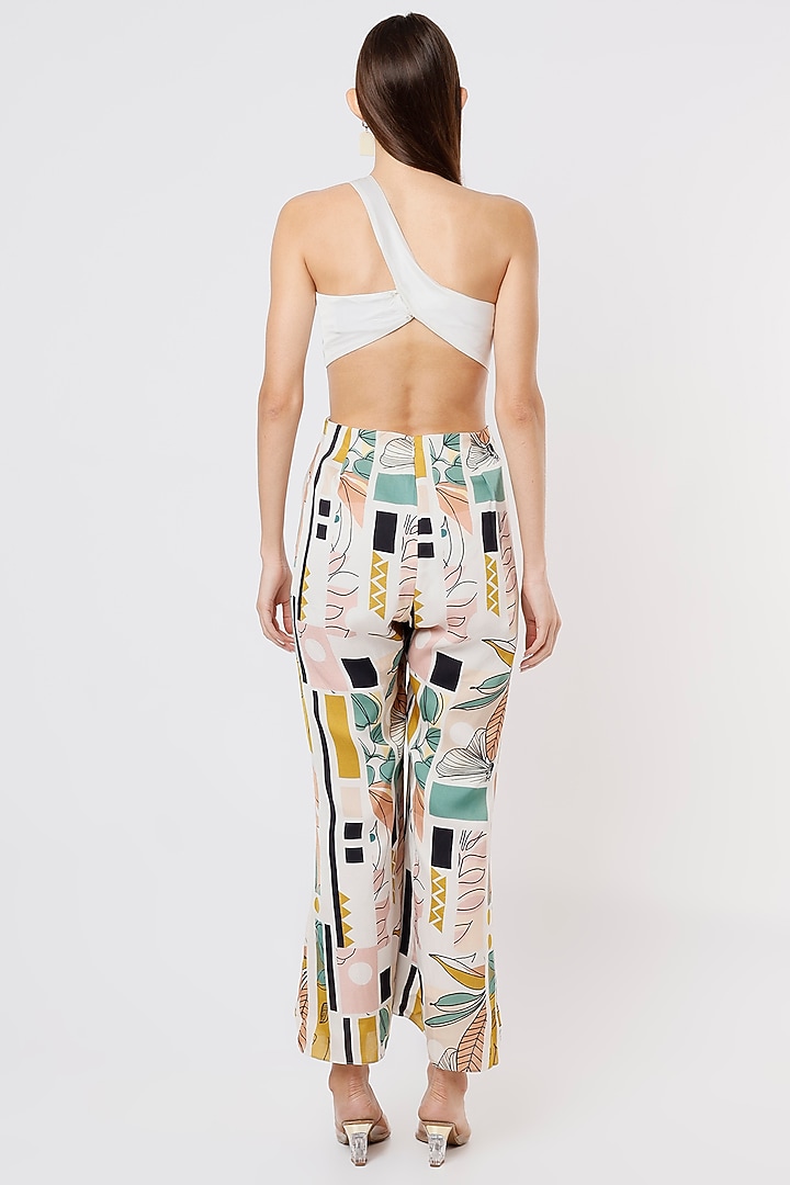 Off White Printed Jumpsuit by Ankur J at Pernia's Pop Up Shop